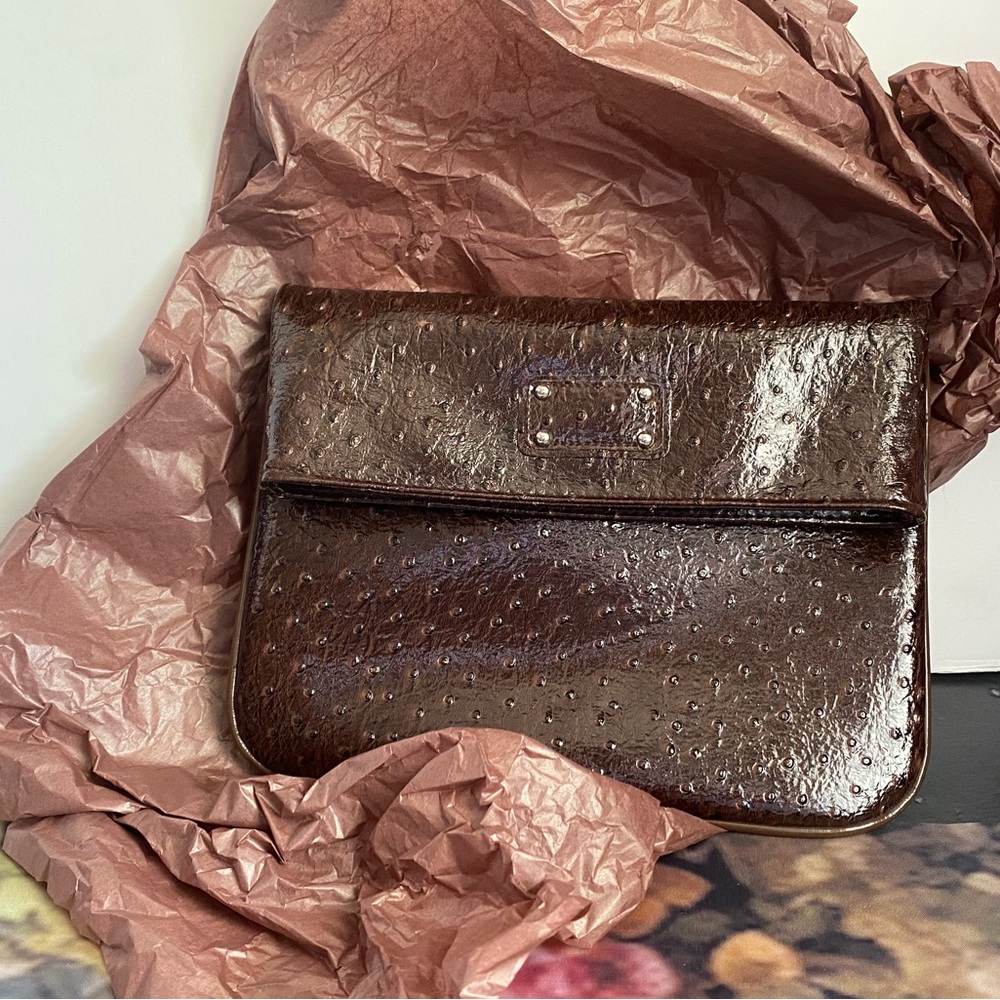 Ostrich Embossed Nordstroms Clutch